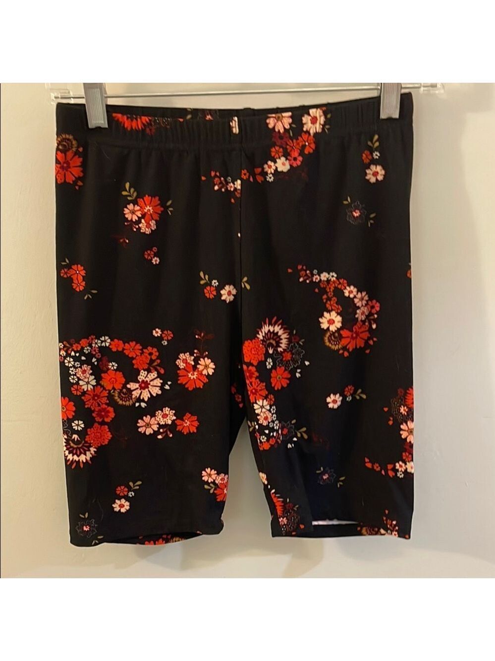 Leggings Depot Black Floral Women's Bike Shorts